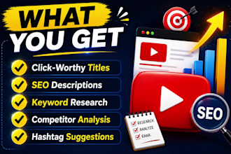 write viral youtube titles and SEO optimized descriptions
