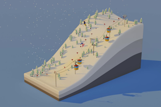 do low poly 3d scene