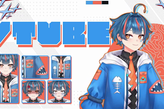 design and rig high quality male vtuber model lived2d anime vtuber commission