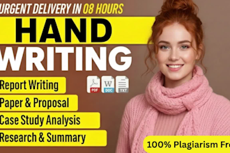 do hand writing assignments, notes writing and typing work