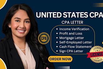 prepare US licensed CPA letter for individual and business use
