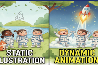 create animated children book trailer and kids story animation video
