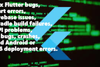 debug and fix flutter bugs, crashes and dart errors for android and ios