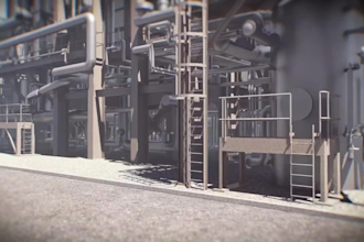 create industrial 3d animation, factory and plant walkthrough