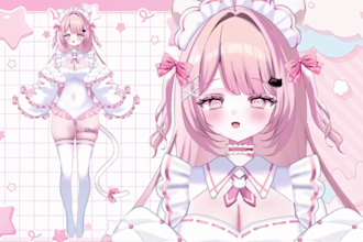 design custom live2d vtuber model, anime vtuber rigging, png to live2d model