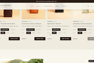 build a private label coffee shopify store, stunning branded coffee website