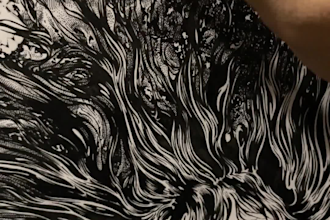 doing pen and ink on paper