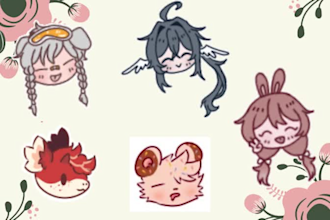 draw cute animated chibi head