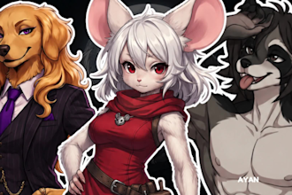 draw furry art, fursona, furry oc, anthro art and pfp