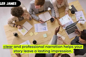 record calm professional male american video voice over narration