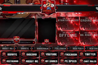 design custom twitch stream overlay, webcam and gaming package