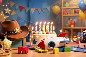 create a personalized toy story birthday video with woody and buzz