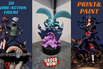 3d print and paint anime figure resin action figure miniature and resin statue