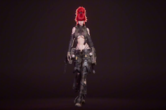 create stylized 3d cartoon character game ready anime sci fi model for unity