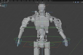 rig 3d stylized mech robot,vrm avatar,ai character,mocap,ue5 livelink facial rig