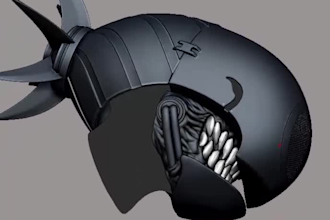 cad model a custom sci fi helmet for 3d printing
