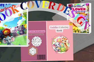 create cute colorful kids book cover design for amazon KDP