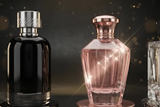 create 3d perfume animation, perfume bottle video and luxury fragrance ad video