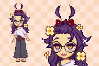 draw and rig male or female pixel live2d model pixel vtuber art anime png tuber