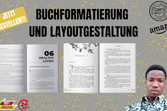 formatieren sie ihr buch professionell für amazon KDP, ebook und print