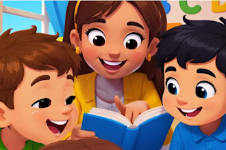 create 2d educational cartoon animation videos for kids learning on youtube