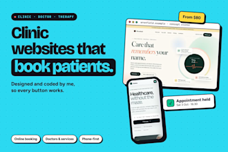 build your clinic, doctor, dental or therapy website with booking