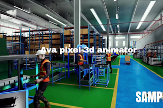 create 3d factory walkthrough and manufacturing plant animation