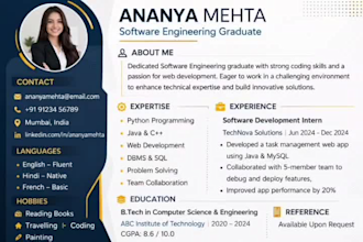 design a professional ats resume and CV