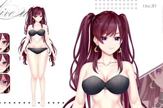 design live2d vtuber model, vtuber rigging, 2d vtuber model, live2d