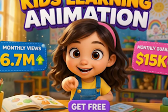 create 2d, 3d kids abc learning video, kids learning animation video