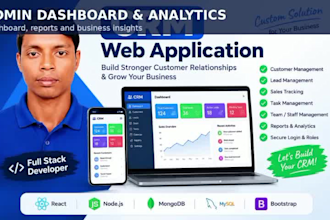 develop a custom CRM web application with admin dashboard