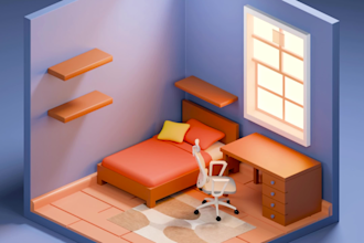 create isometric 3d room renders in blender