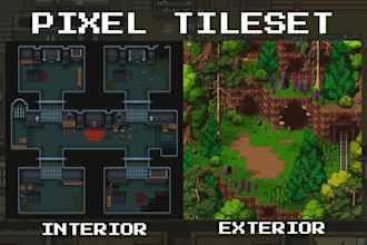 seamless pixel art tileset, tilemap, pixel art scene, platformer game assets