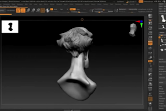 sculpt a realistic 2d photo to 3d head bust model for stl, obj, 3d printing