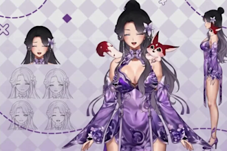 do 2d vtuber, model live2d rigging, vtuber anime, vtuber avatar, vtuber artist