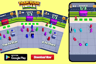 develop a hyper casual, 2d or puzzle mobile game in unity for android and