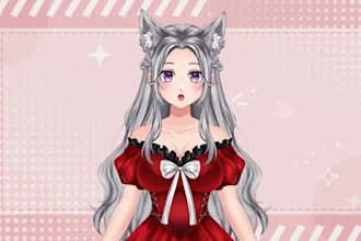 do live2d vtuber model, vtuber avatar, anime vtuber 3d character model and asset
