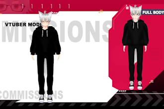 create 3d vroid anime model with rigging for vtuber, vrchat, and vroid