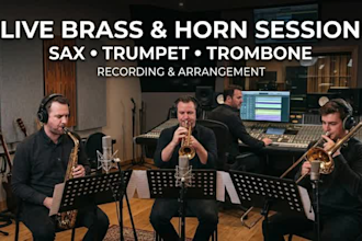 record brass band or horn section, trumpet, trombone, saxophone