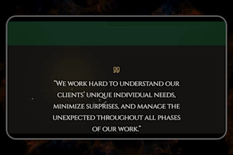 premium animated landing page or website