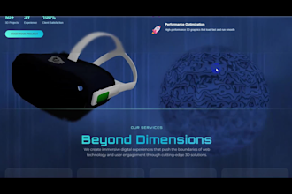 create a highly immersive 3d website using webgl, threejs and react