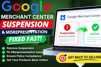setup or fix google merchant center suspension, fix shopping ads, fix gmc suspen