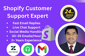 shopify customer support agent and email support specialist