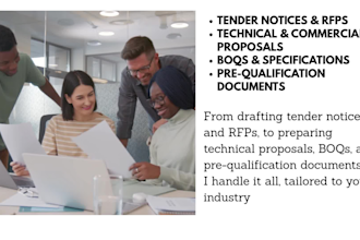 manage procurement consultancy, bidding documents, and bid evaluation