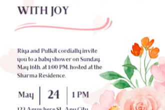 design a beautiful baby shower invitation using canva