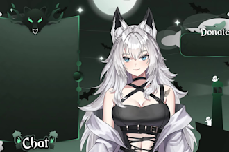 design custom or skeb stream overlays for streaming, twitch, youtube