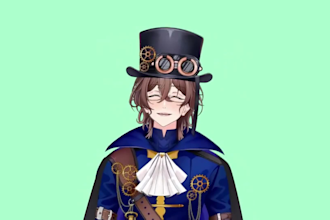 create vtuber model, live2d vtuber model, 2d male vtuber model for vtube studio