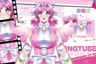 create custom pngtuber avatar model giftuber vtuber in anime style for streaming