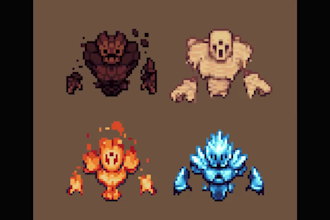 pixel art character design 2d horror character monster pixel character animation