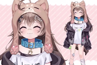 draw and rig 2d anime vtuber model live2d vtuber model live 2d vtuber model